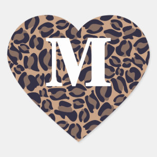 Leopard Print Monogram Leopard Spots Oerwoud Safar Hart Sticker