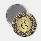 Leopard Print Monogram Magneet (Voorkant / Achterkant)