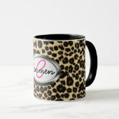Leopard Print Monogram Mok (Voorkant rechts)