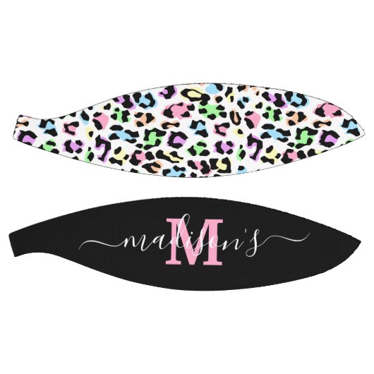 Leopard Print Monogram Naam Meisje Basketbal (Panelen)