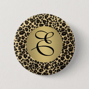 Leopard Print Monogram Ronde Button 5,7 Cm