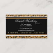 Leopard Print Monogram S Visitekaartjes ~ Black (Achterkant)