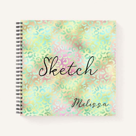 Leopard Print Monogram Sketchbook Notitieboek (Voorkant)