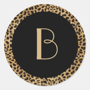Leopard Print Monogram Sticker