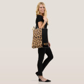 Leopard Print Monogram Stijlvol gepersonaliseerd Draagtas (Op model)