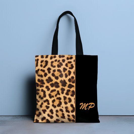 Leopard Print Monogram Stijlvol gepersonaliseerd Draagtas