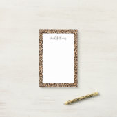 Leopard Print Monogrammed Post-it® Notes (Op bureau)