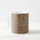 Leopard Print Mug with “Sauvage” Text (Devant gauche)