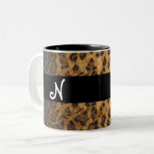 Leopard Print N monogram initiaal Coffee Mok Cup (Voorkant links)