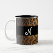 Leopard Print N monogram initiaal Coffee Mok Cup (Links)