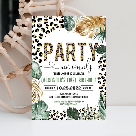 Leopard Print Oerwoud Verjaardag Kaart