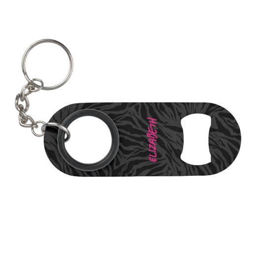 Leopard Print op houtskool Mini Flessenopener (Voorkant (Horizontaal))