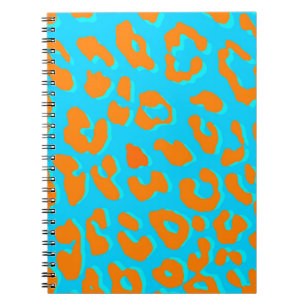 Leopard Print Oranje Blue Notitieboek