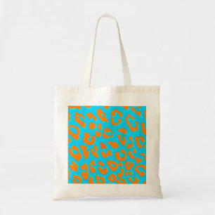Leopard Print Oranje Blue Tote Bag