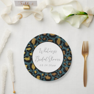 Leopard Print Paper Borden gepersonaliseerd - Chee Papieren Bordje