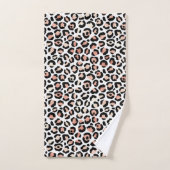 Leopard Print Patroon Blush Black White Chic Bad Handdoek (Handdoek)