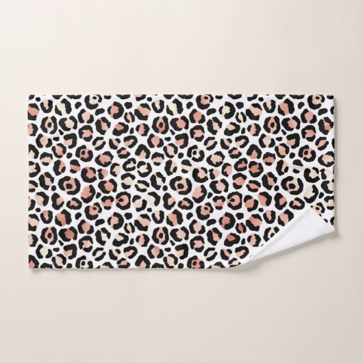 Leopard Print Patroon Blush Black White Chic Bad Handdoek (Handdoek)