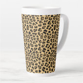 Leopard Print Patroon Latte Mok (Rechterhoek)