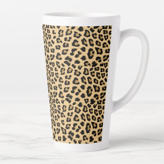 Leopard Print Patroon Latte Mok (Rechts)
