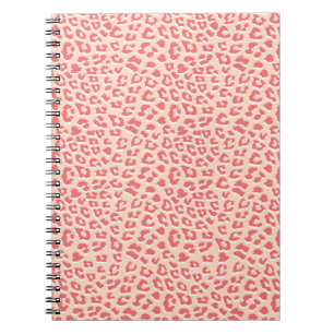 Leopard Print Patroon Living Coral White Notitieboek