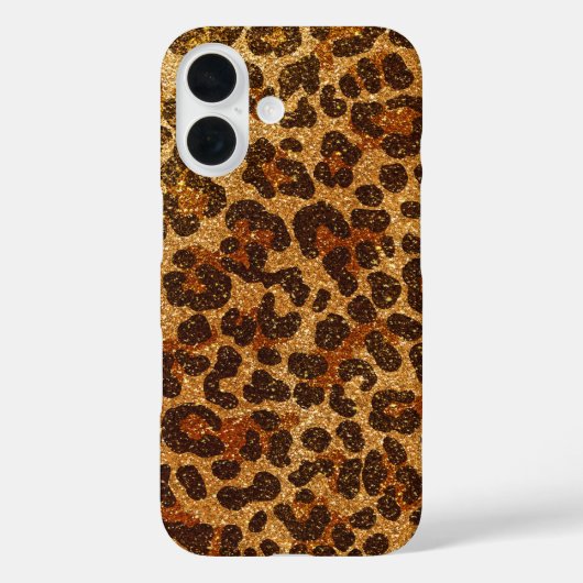 Leopard print patroon met gouden glitter Case-Mate iPhone case (Achterkant)
