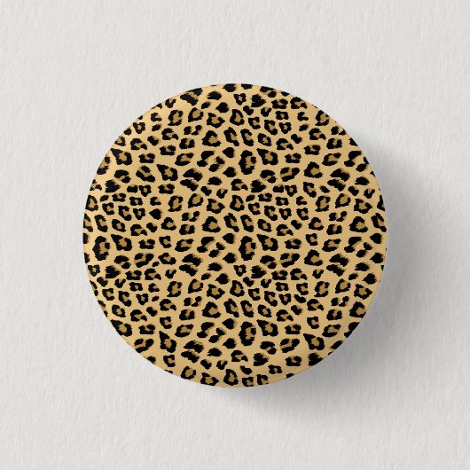 Leopard Print Patroon Ronde Button 3,2 Cm (Voorkant)