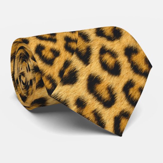 Leopard Print Patroon Stropdas (Opgerold)