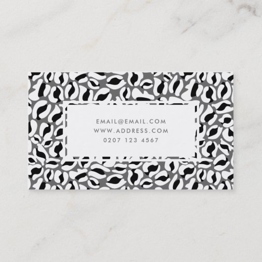 Leopard Print Pattern Beauty Spray Tan Salon Visitekaartje (Achterkant)