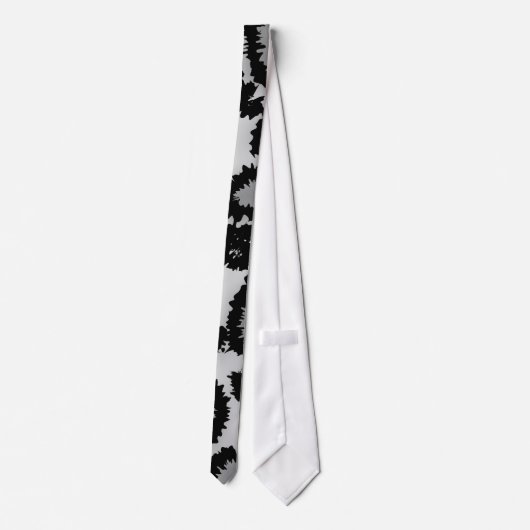 Leopard Print Pattern, Black and Grey. Stropdas (Achterkant)