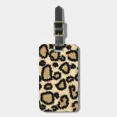 Leopard Print Pattern, Bruin en Zwart. Bagagelabel (Voorkant verticaal)
