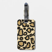 Leopard Print Pattern, Bruin en Zwart. Bagagelabel (Achterkant verticaal)