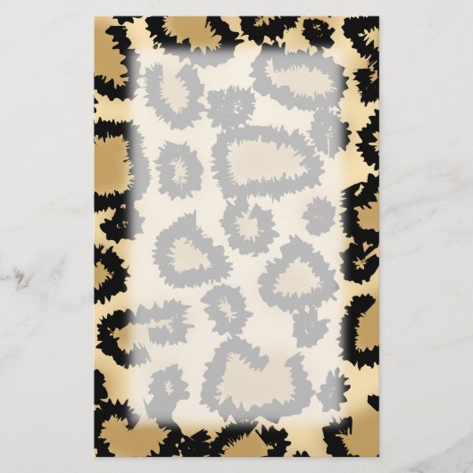 Leopard Print Pattern, Bruin en Zwart. Briefpapier (Voorkant)