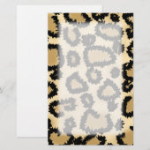 Leopard Print Pattern, Bruin en Zwart. Briefpapier (Voorkant / Achterkant)