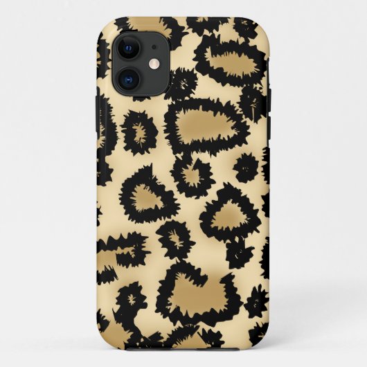 Leopard Print Pattern, Bruin en Zwart. Case-Mate iPhone Case (Achterkant)