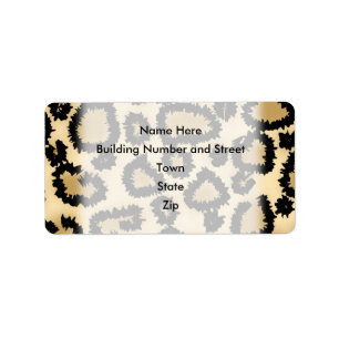 Leopard Print Pattern, Bruin en Zwart. Etiket