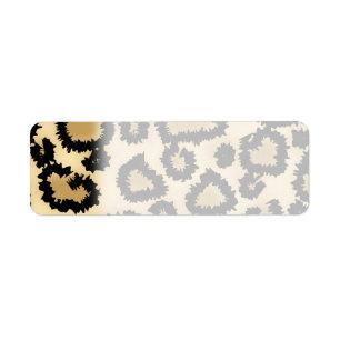 Leopard Print Pattern, Bruin en Zwart. Etiket