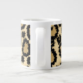 Leopard Print Pattern, Bruin en Zwart. Jumbo Mok (Achterkant)