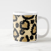 Leopard Print Pattern, Bruin en Zwart. Jumbo Mok (Rechts)