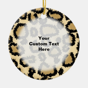 Leopard Print Pattern, Bruin en Zwart. Keramisch Ornament