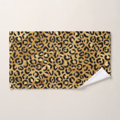 Leopard Print Pattern in Gold en Black Bad Handdoek (Handdoek)
