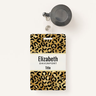 Leopard Print Pattern in Gold en Black Badge