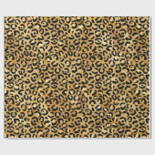 Leopard Print Pattern in Gold en Black Cadeaupapier (Vlak)