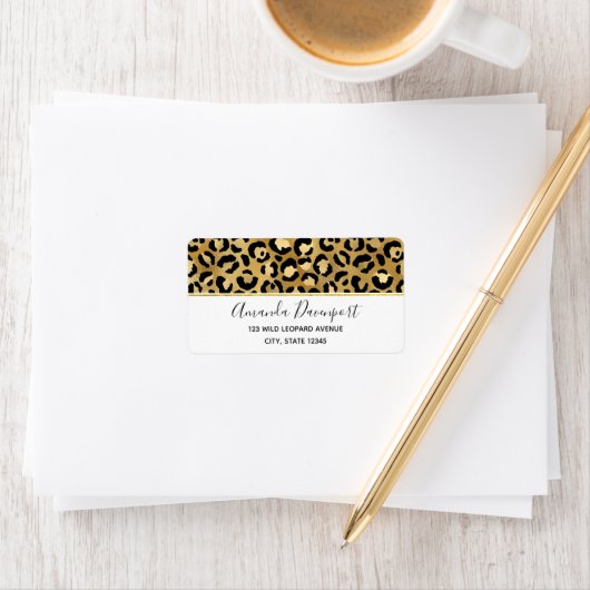 Leopard Print Pattern in Gold en Black Etiket (Insitu)