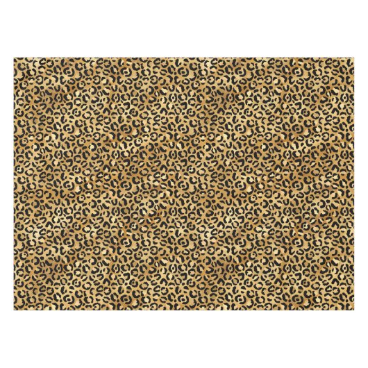 Leopard Print Pattern in Gold en Black Tafelkleed (Voorkant (Horizontaal))