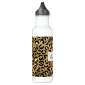 Leopard Print Pattern in Gold en Black Waterfles (Links)