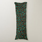 Leopard Print Pattern Oerwoud Green brown Lichaamskussen (Voorkant Verticaal)