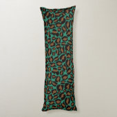 Leopard Print Pattern Oerwoud Green brown Lichaamskussen (Achterkant (Verticaal))