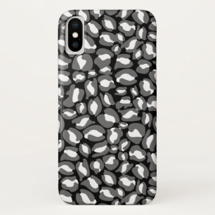 Leopard Print Pattern Oerwoud monochroom iPhone X Hoesje