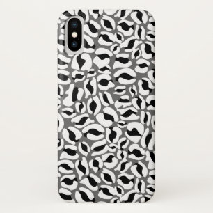 Leopard Print Pattern Oerwoud monochroom iPhone X Hoesje