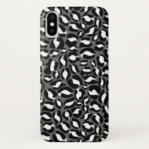 Leopard Print Pattern Oerwoud monochroom iPhone X Hoesje
